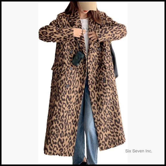 Jackets & Blazers - Polyester Wool Blend Long Pea Coat Trench Overcoat Double Breasted